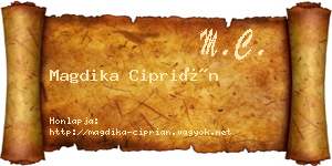 Magdika Ciprián névjegykártya